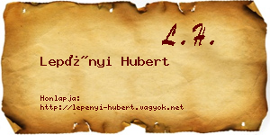 Lepényi Hubert névjegykártya
